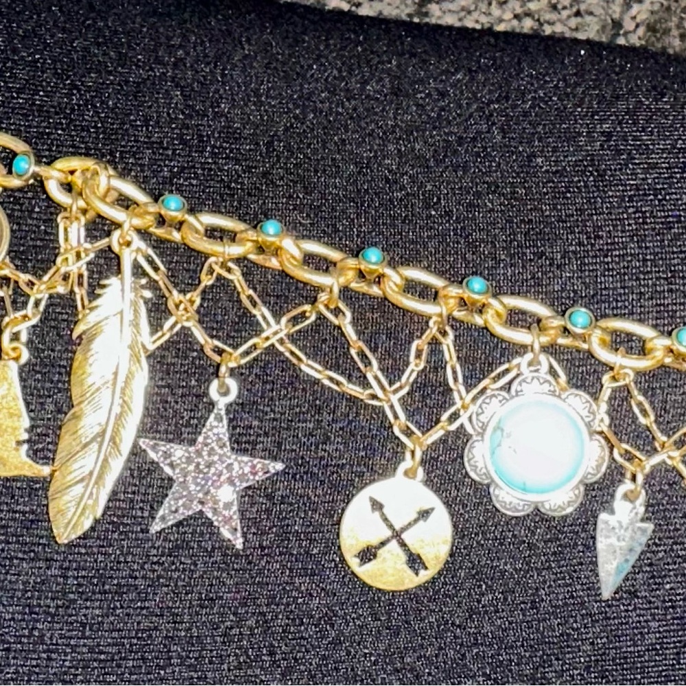 Lucky Brand American Gold Charm Bracelet